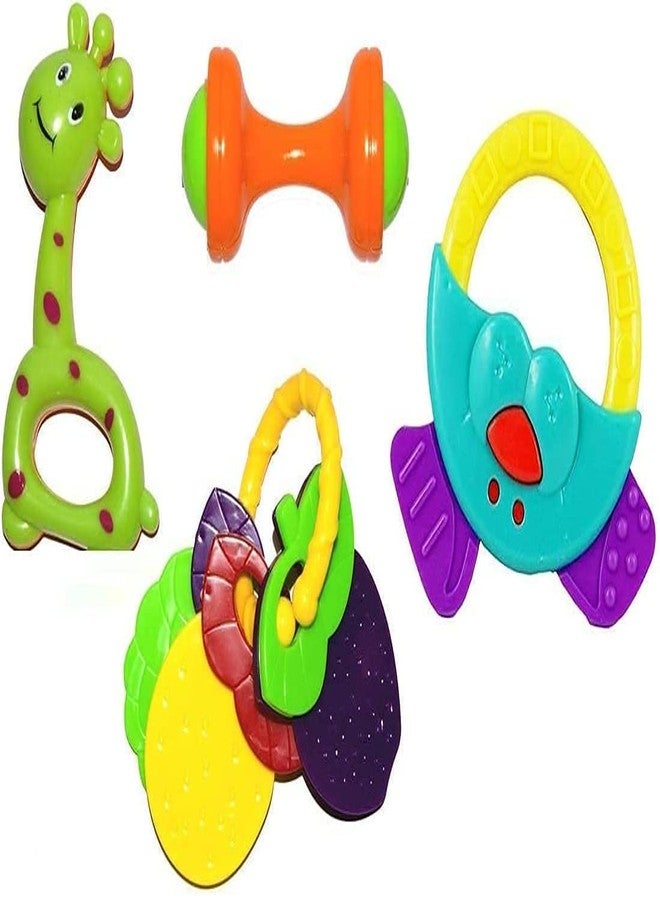 فيماس كواليتي خشخيشات ملونة عالية الجودة للأطفال الصغار، 4 ألعاب لطيفة للأطفال الصغار، خشخيشات للأطفال الصغار (مجموعة واحدة من 4 خشخيشات، متعددة الألوان) - Image 4